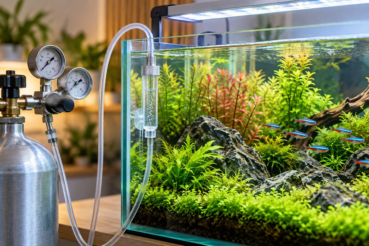 Thời gian bật CO2 bể thủy sinh: Cách chỉnh an toàn