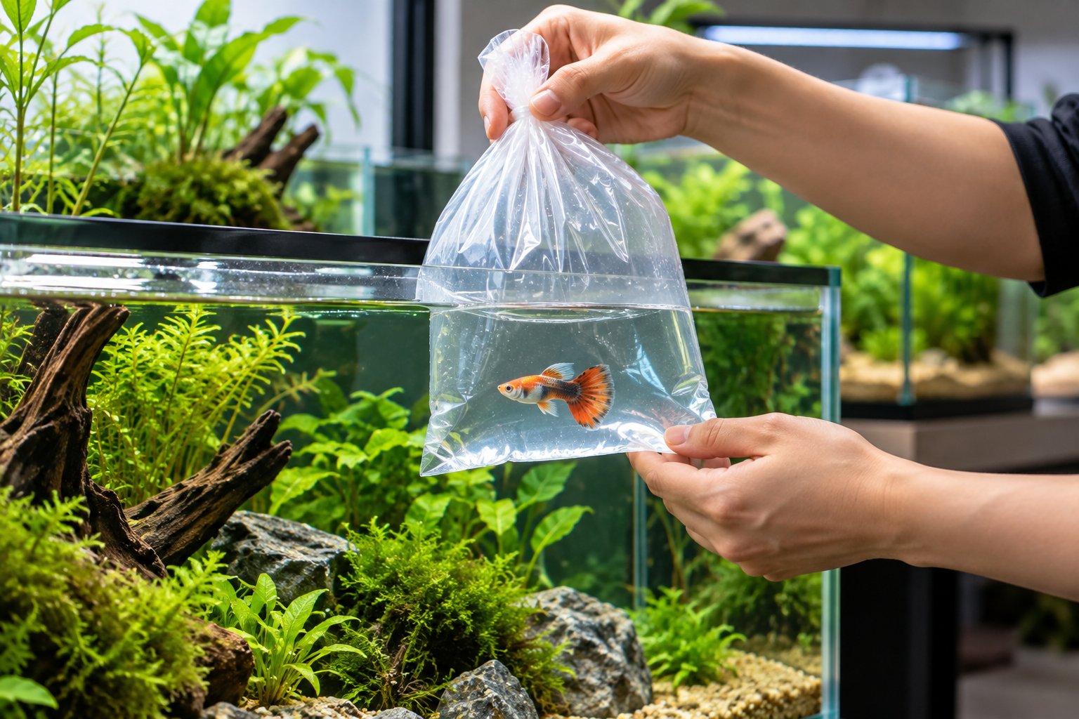 Cách thuần cá mới mua: 4 bước giảm sốc nước