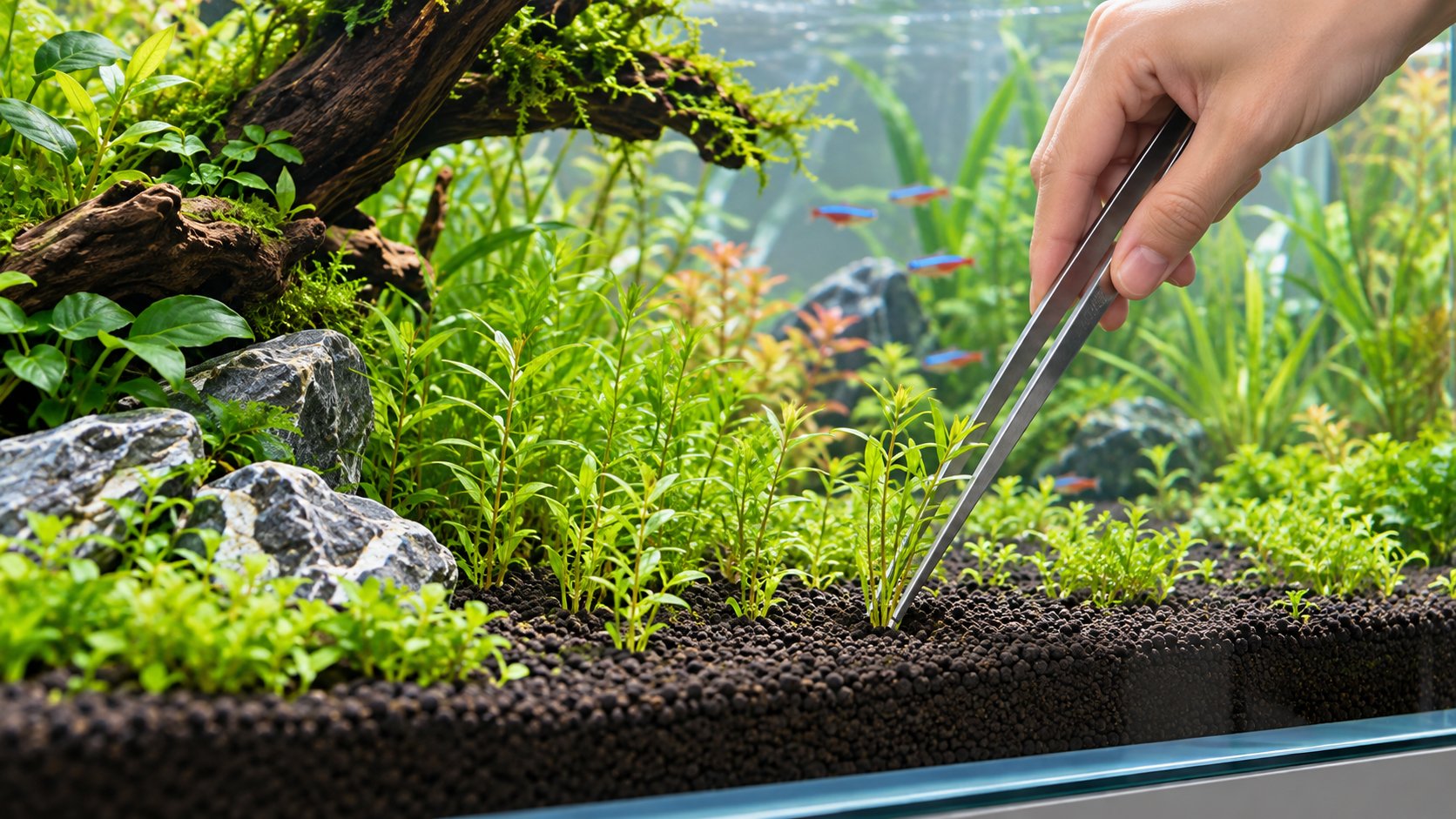 Cách trồng cây thủy sinh không bị nổi, bật gốc