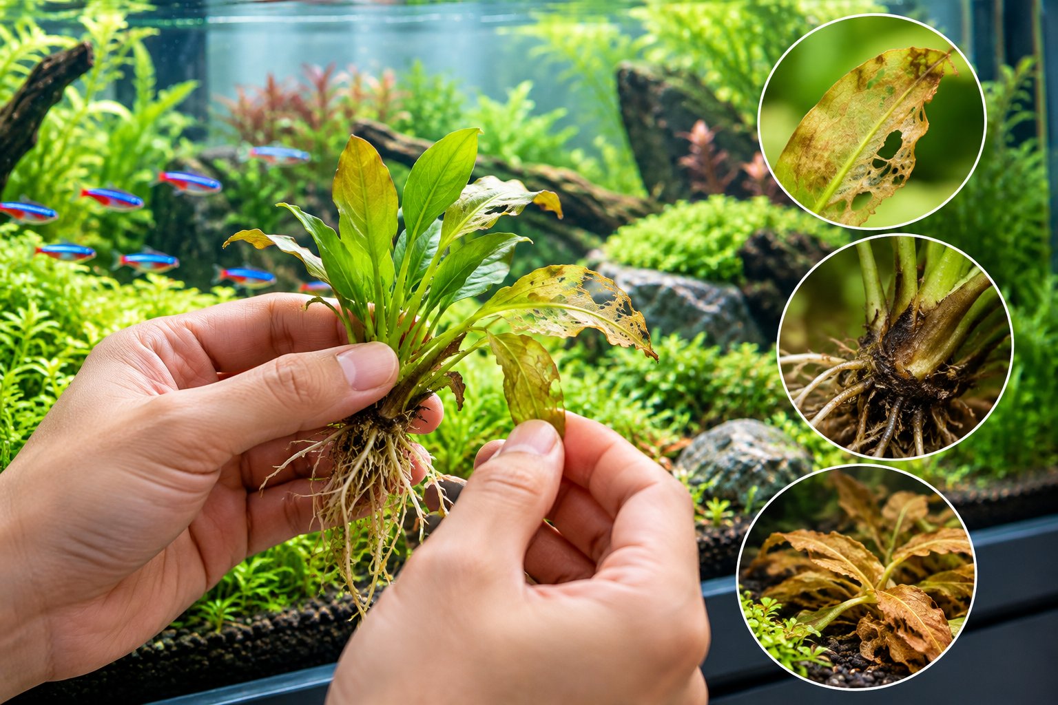Cây thủy sinh bị rữa lá: Cách chẩn đoán đúng