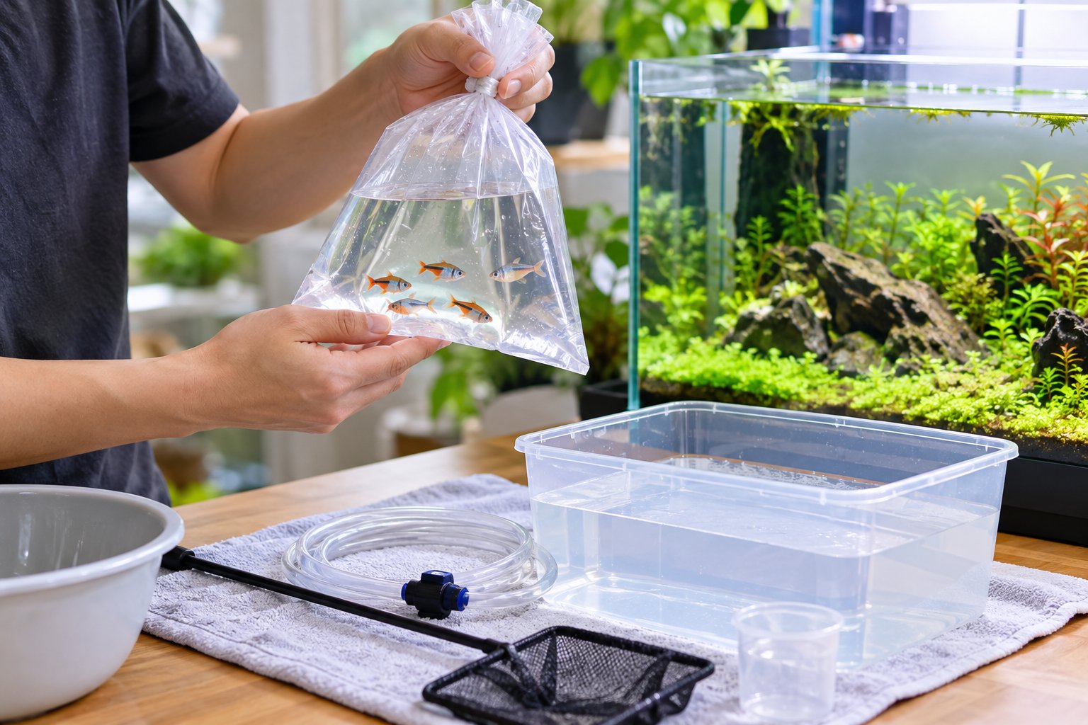 Ảnh minh hoạ: Cách thuần cá mới mua: 4 bước giảm sốc nước