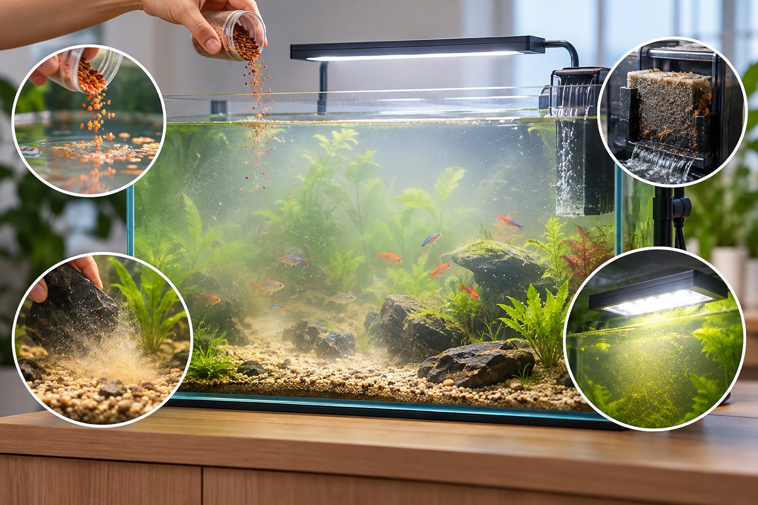 Ảnh minh hoạ: Nước bể cá bị đục: Nhận biết và xử lý đúng