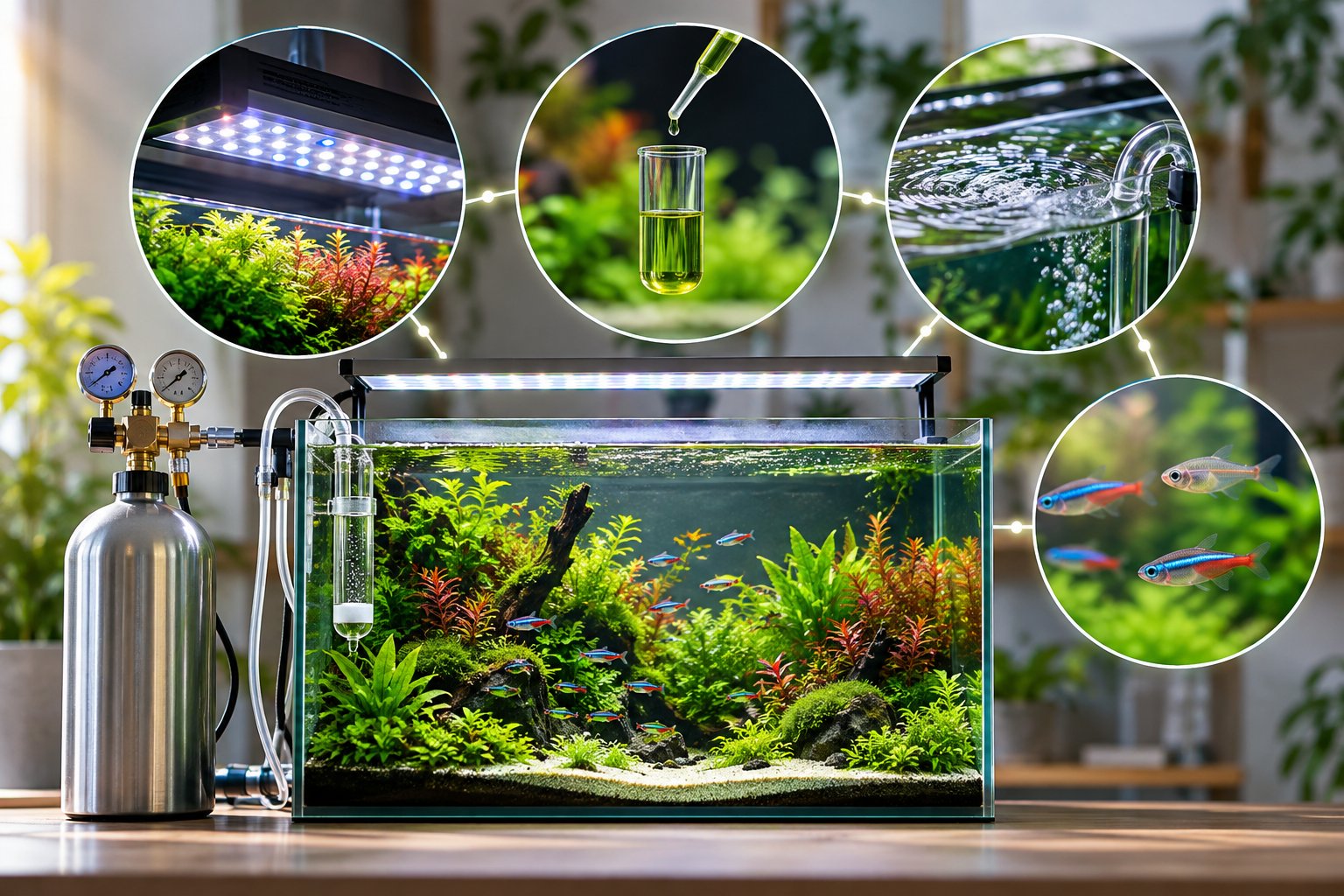 Ảnh minh hoạ: Thời gian bật CO2 bể thủy sinh: Cách chỉnh an toàn